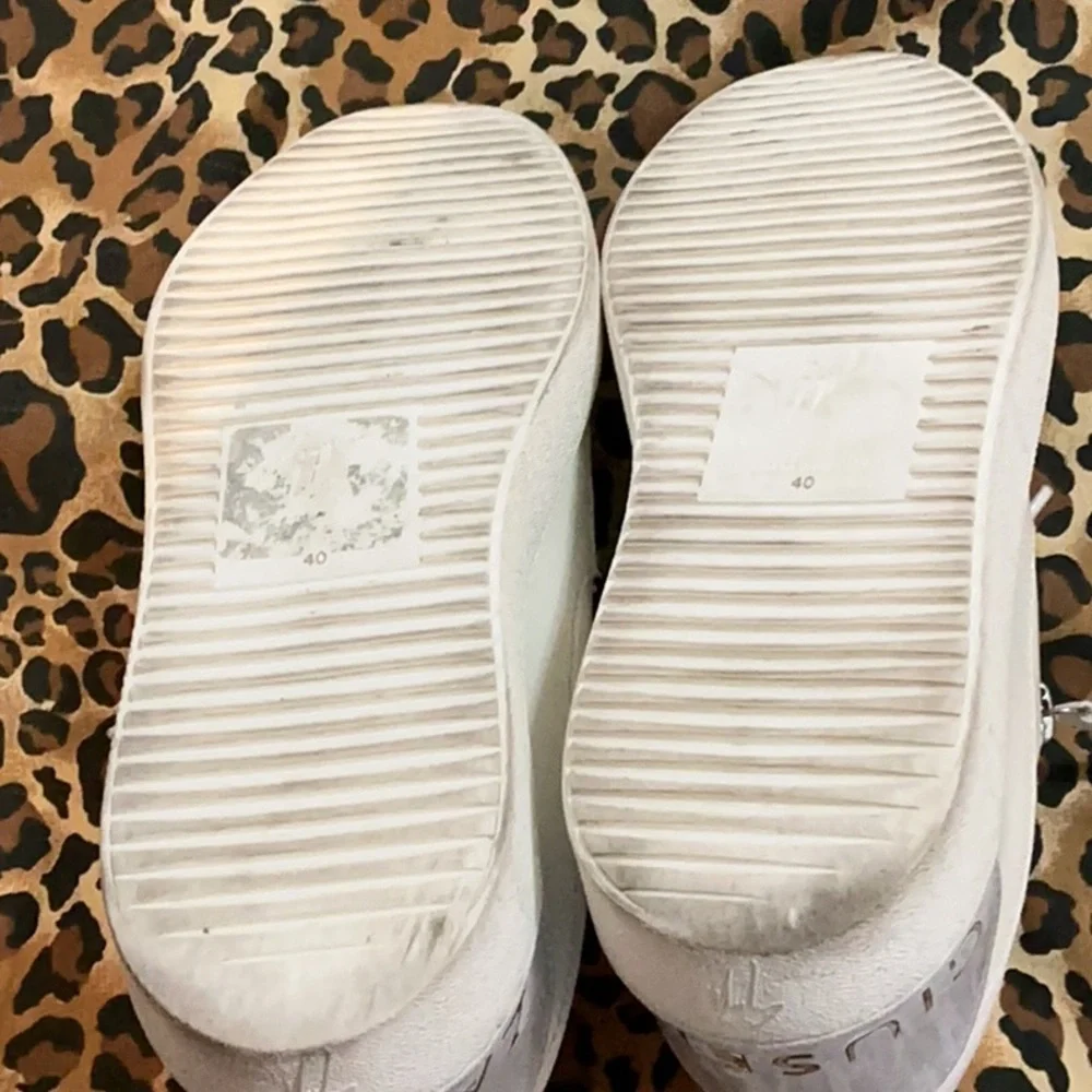 Giuseppe Zanotti Men’s White Leather Sneakers w/ Side Zippers